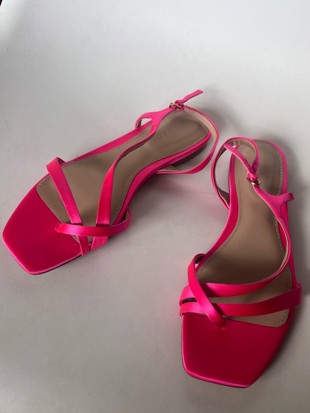 Boden Pink Satin Strappy Square Toe Sandal Women’s Size 39